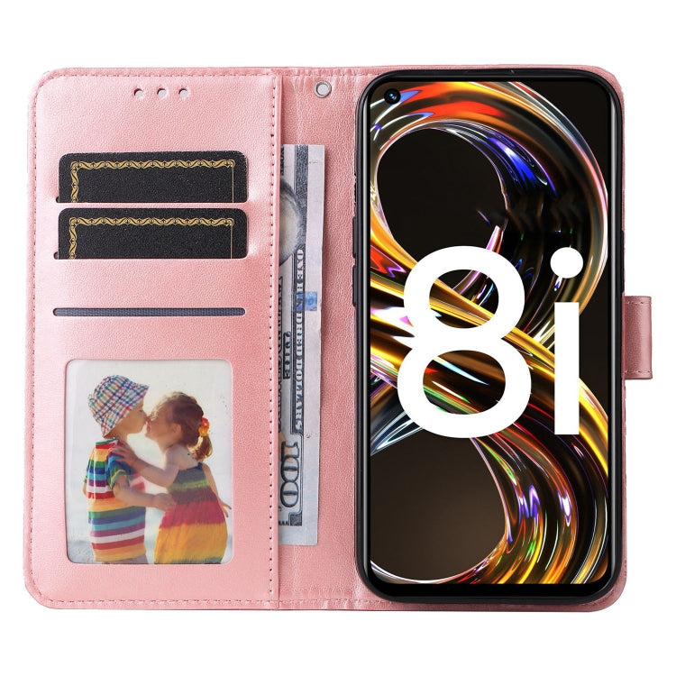 For OPPO Realme 8i / Narzo 50 4G Embossed Sunflower Leather Phone Case