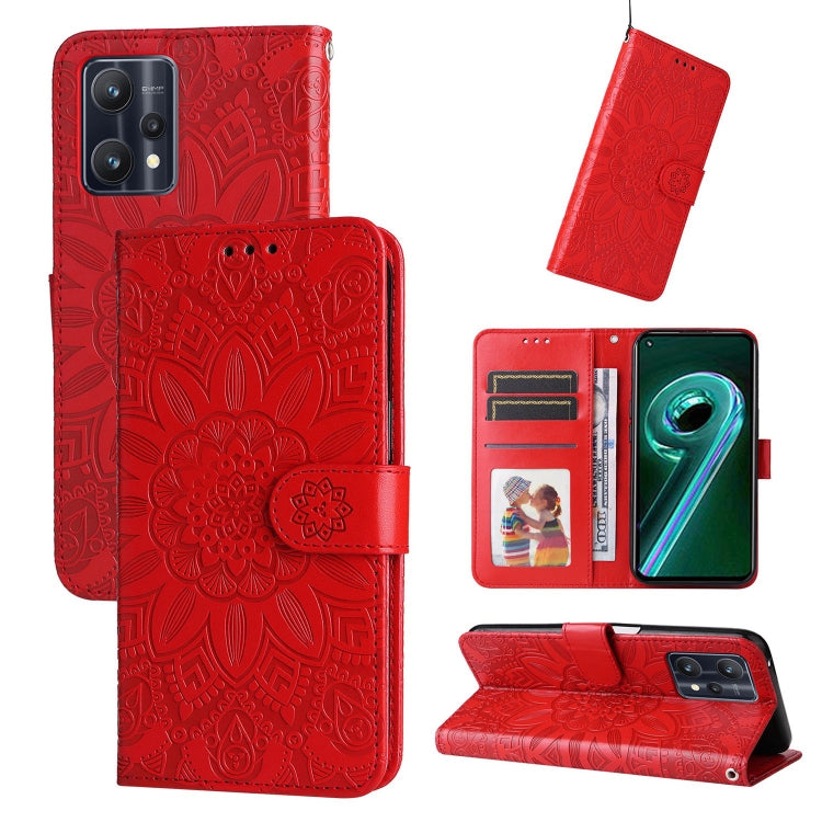 For OPPO Realme 9 Pro / 9 5G Embossed Sunflower Leather Phone Case
