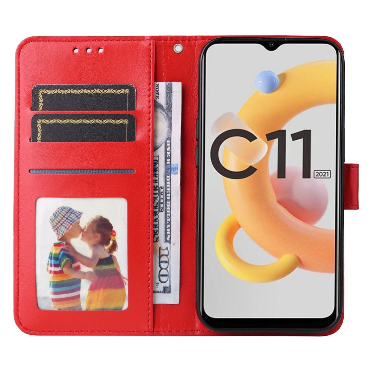 For OPPO Realme C11 2021 / C20 Embossed Sunflower Leather Phone Case