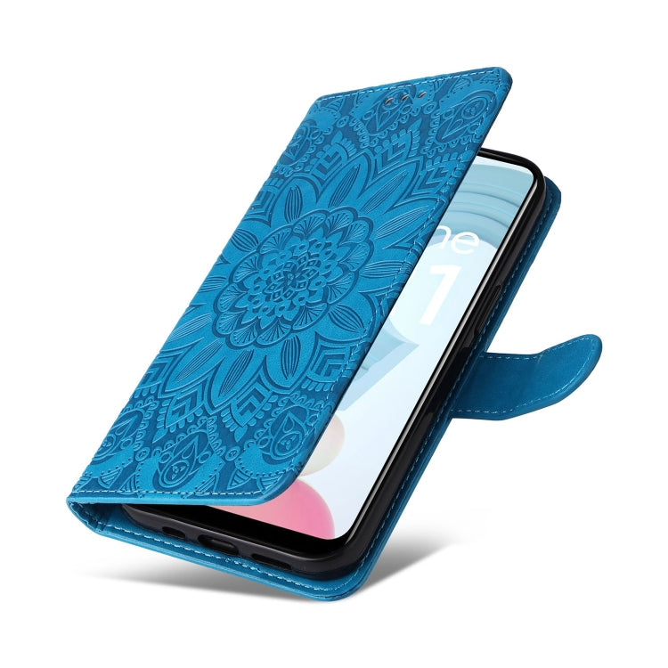 For OPPO Realme C21 / C21Y Embossed Sunflower Leather Phone Case