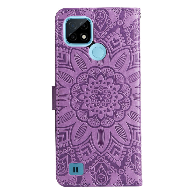 For OPPO Realme C21 / C21Y Embossed Sunflower Leather Phone Case
