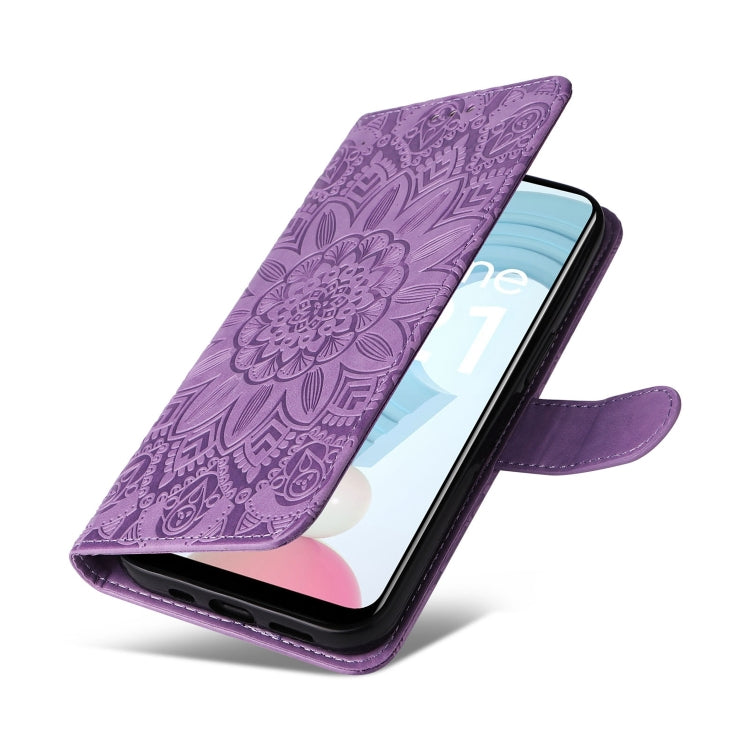 For OPPO Realme C21 / C21Y Embossed Sunflower Leather Phone Case