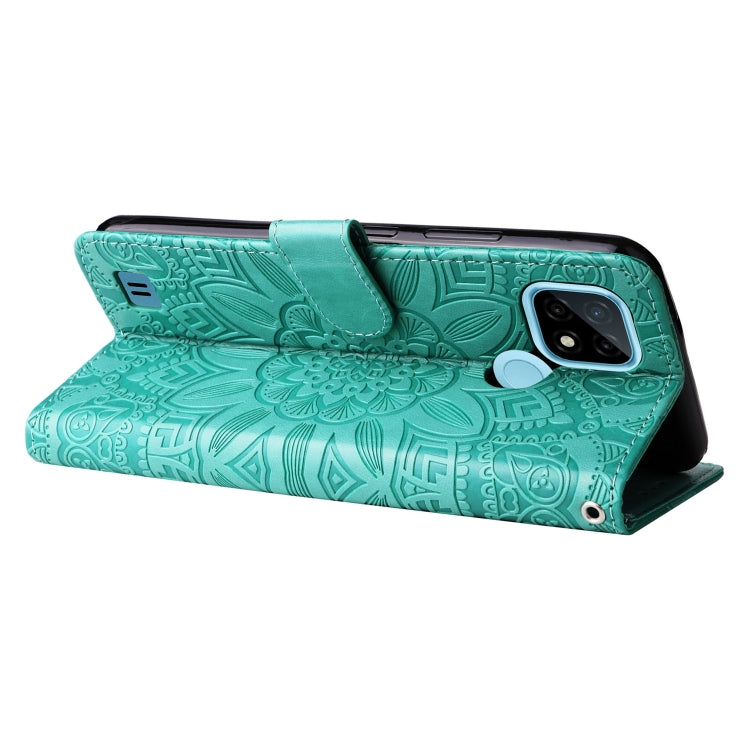 For OPPO Realme C21 / C21Y Embossed Sunflower Leather Phone Case