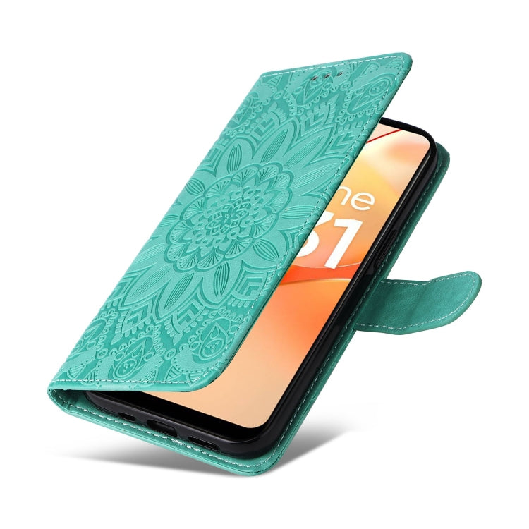 For OPPO Realme C31 Embossed Sunflower Leather Phone Case