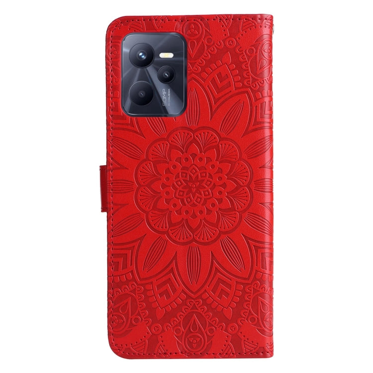 For OPPO Realme C35 4G / Narzo 50A Prime Embossed Sunflower Leather Phone Case