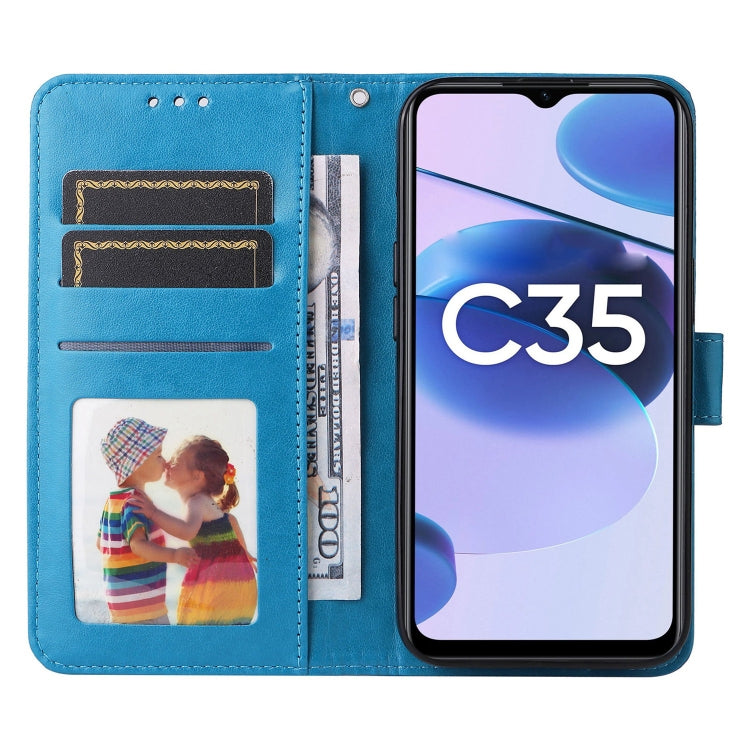 For OPPO Realme C35 4G / Narzo 50A Prime Embossed Sunflower Leather Phone Case