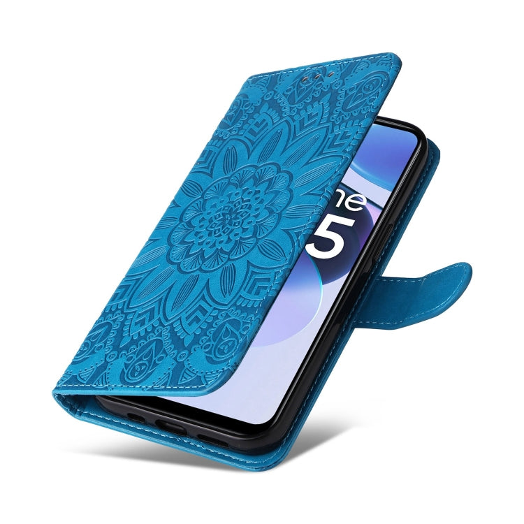 For OPPO Realme C35 4G / Narzo 50A Prime Embossed Sunflower Leather Phone Case