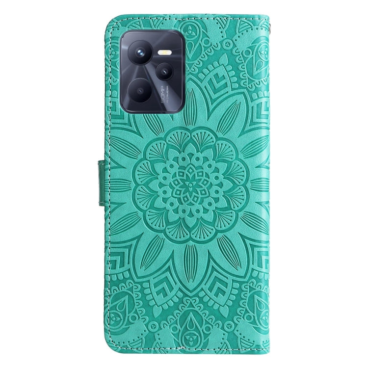 For OPPO Realme C35 4G / Narzo 50A Prime Embossed Sunflower Leather Phone Case