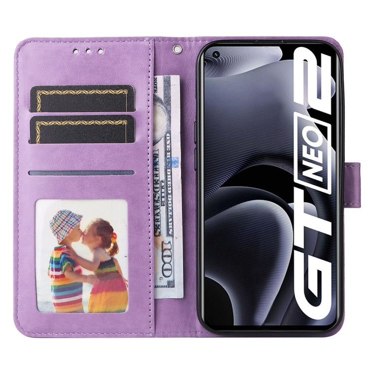 For OPPO Realme GT Neo2 Embossed Sunflower Leather Phone Case