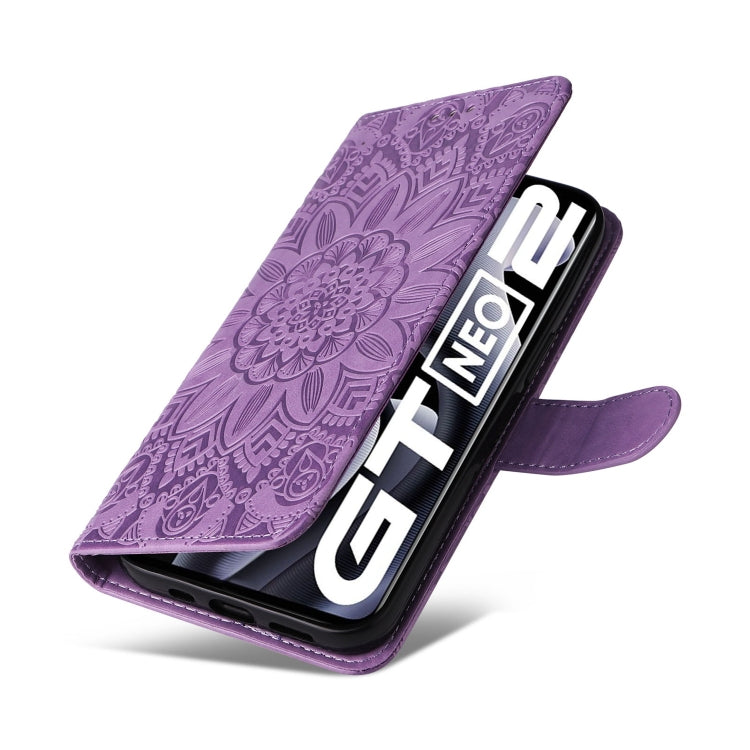 For OPPO Realme GT Neo2 Embossed Sunflower Leather Phone Case