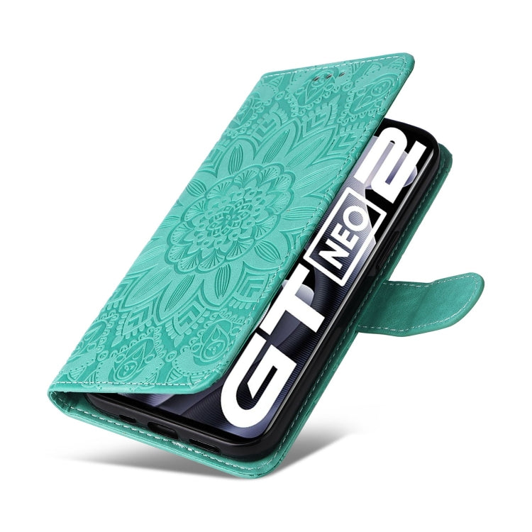 For OPPO Realme GT Neo2 Embossed Sunflower Leather Phone Case