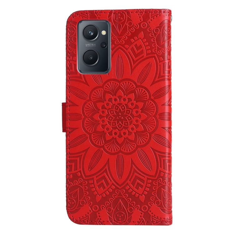 For OPPO Realme 9i / A36 4G / A76 4G Embossed Sunflower Leather Phone Case