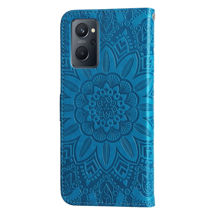 For OPPO Realme 9i / A36 4G / A76 4G Embossed Sunflower Leather Phone Case