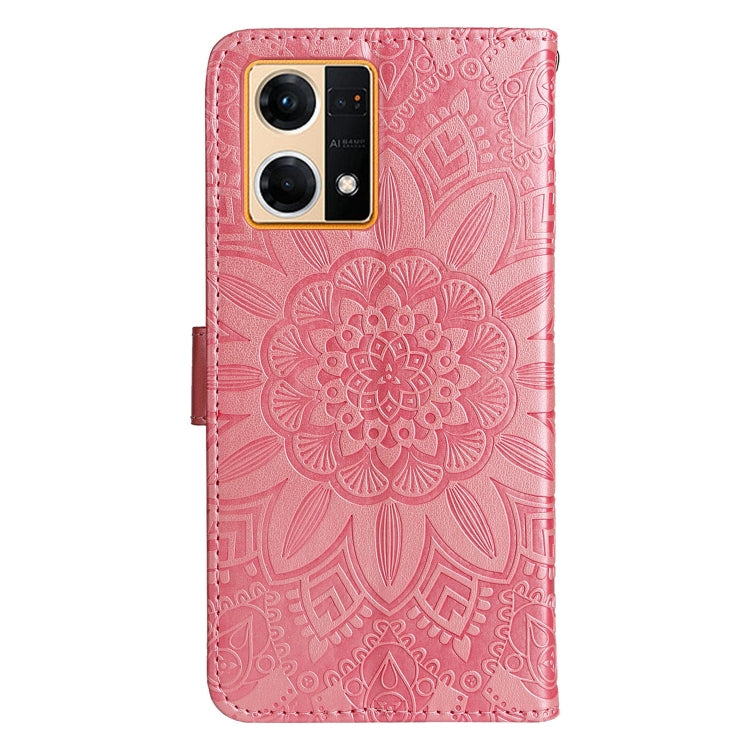For OPPO Reno7 4G / F21 Pro Embossed Sunflower Leather Phone Case
