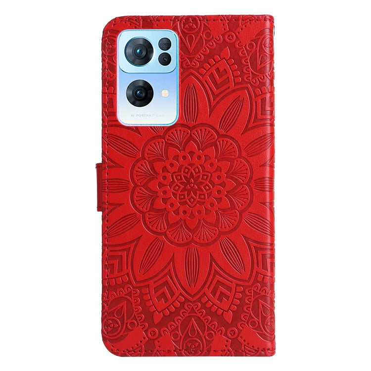 For OPPO Reno7 Pro 5G Embossed Sunflower Leather Phone Case