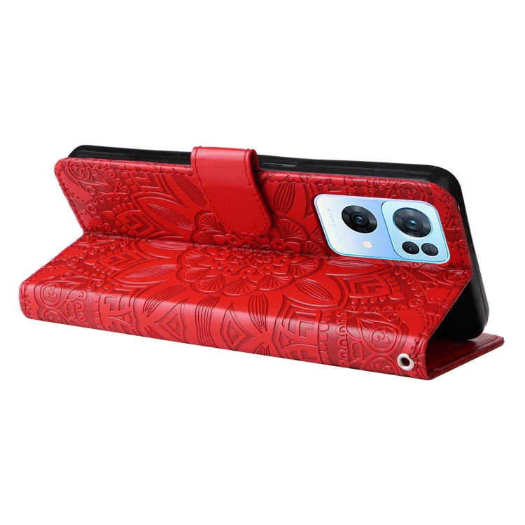 For OPPO Reno7 Pro 5G Embossed Sunflower Leather Phone Case