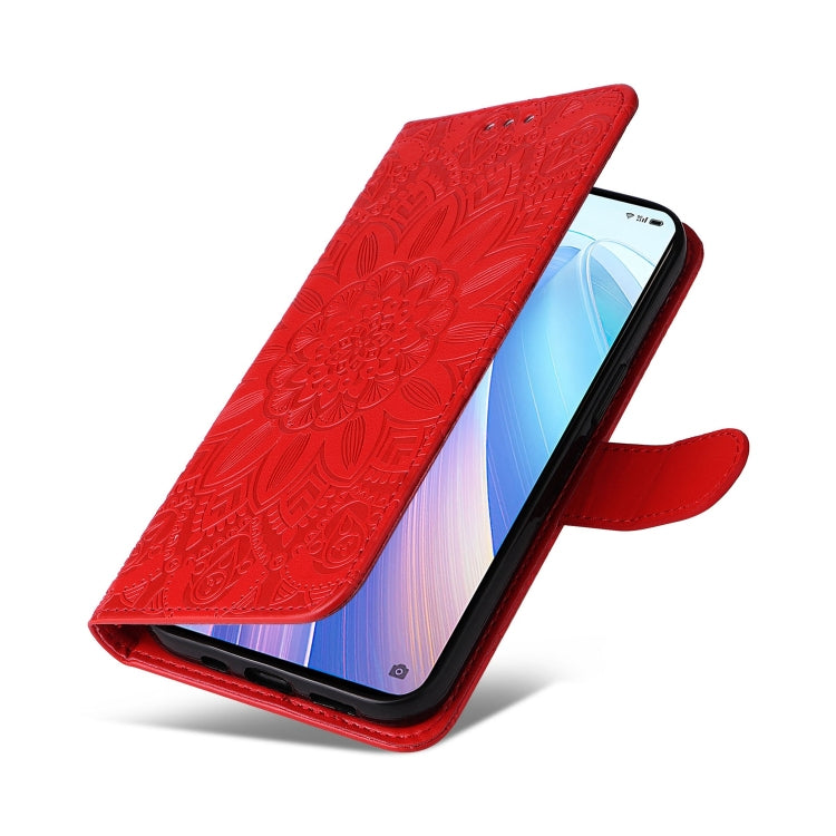 For OPPO Reno7 Pro 5G Embossed Sunflower Leather Phone Case