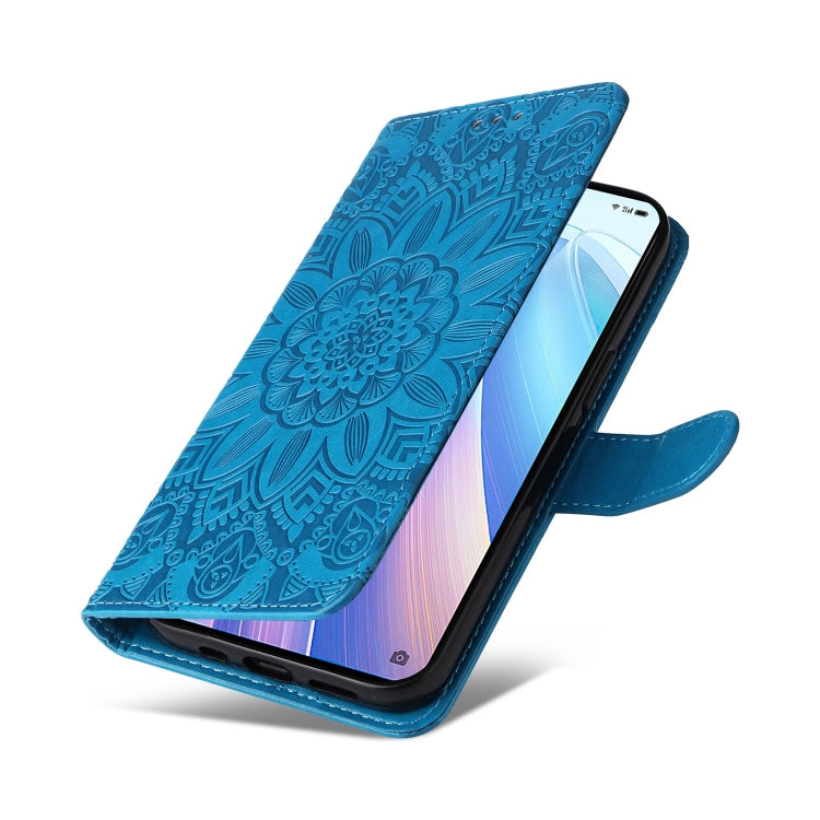 For OPPO Reno7 Pro 5G Embossed Sunflower Leather Phone Case