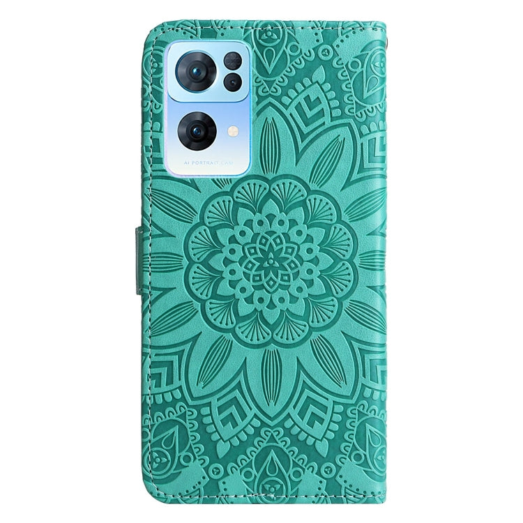For OPPO Reno7 Pro 5G Embossed Sunflower Leather Phone Case