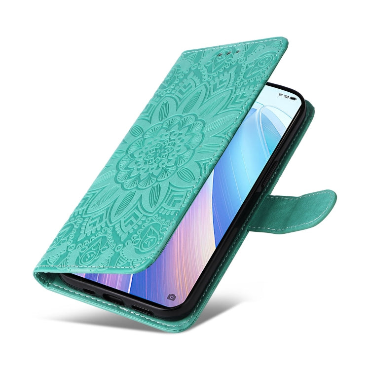 For OPPO Reno7 Pro 5G Embossed Sunflower Leather Phone Case
