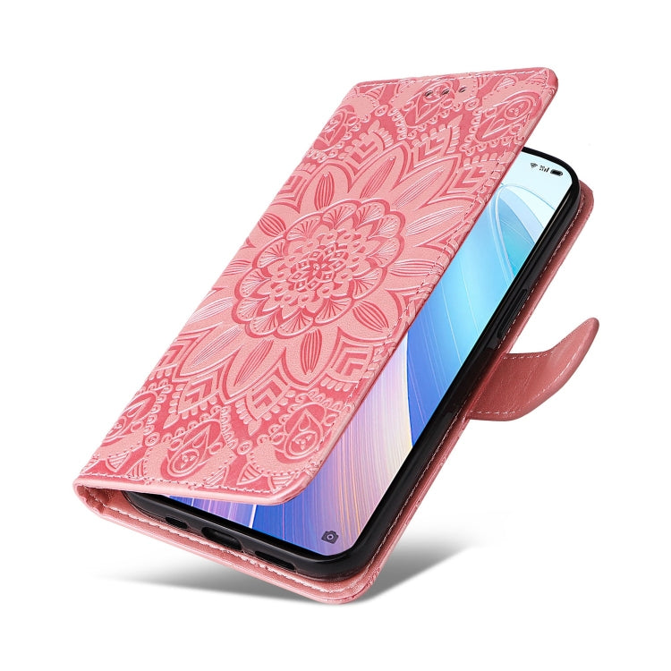For OPPO Reno7 Pro 5G Embossed Sunflower Leather Phone Case