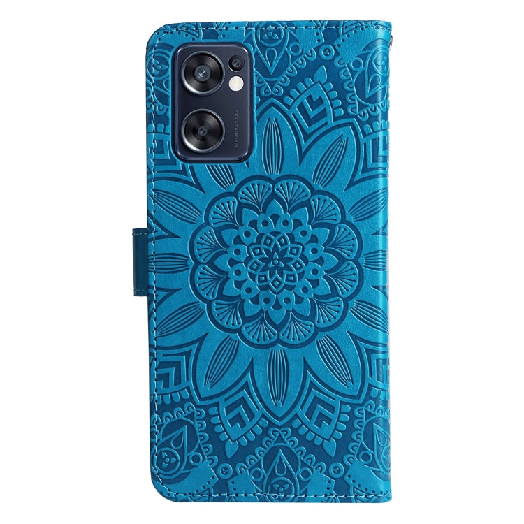 For OPPO Reno7 SE Embossed Sunflower Leather Phone Case
