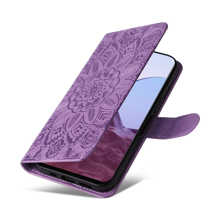 For OPPO Reno7 Z / OnePlus Nord N20 5G Embossed Sunflower Leather Phone Case