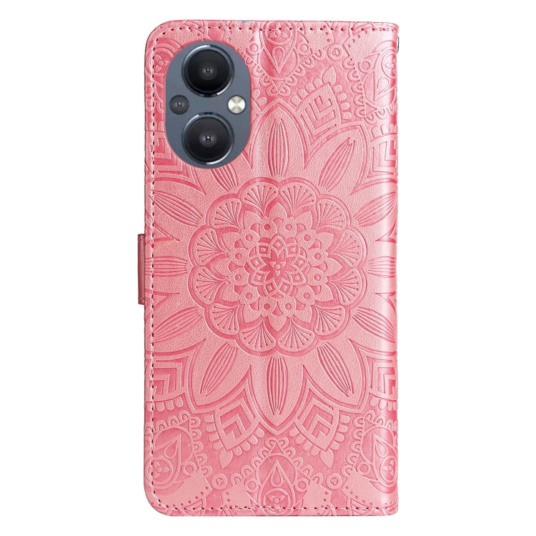 For OPPO Reno7 Z / OnePlus Nord N20 5G Embossed Sunflower Leather Phone Case