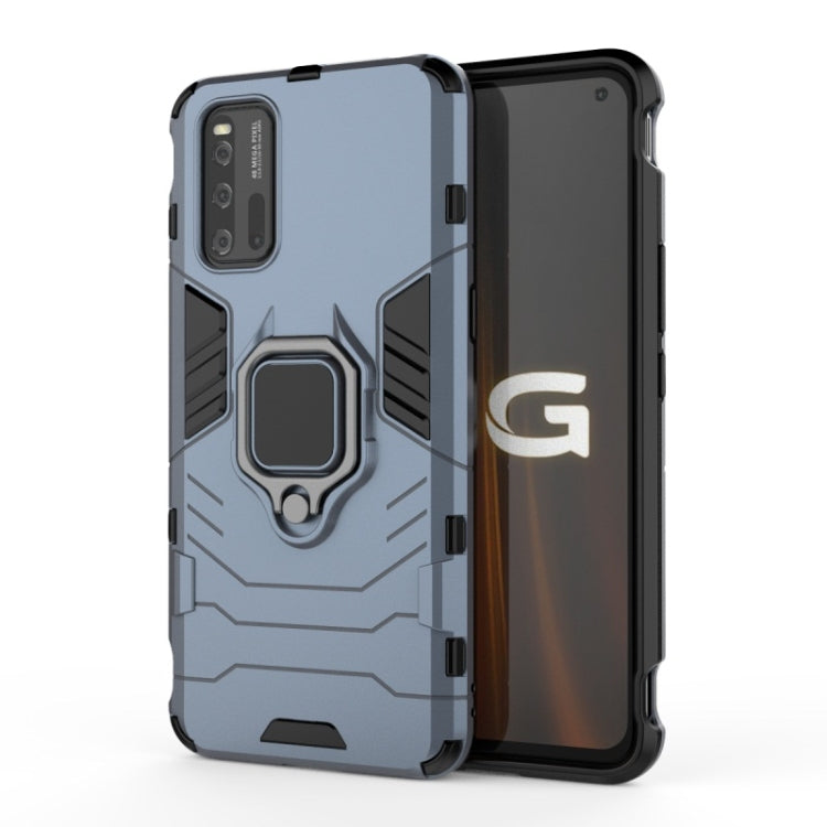 For Vivo IQOO3 PC + TPU Shockproof Protective Case with Magnetic Ring Holder(Navy Blue)