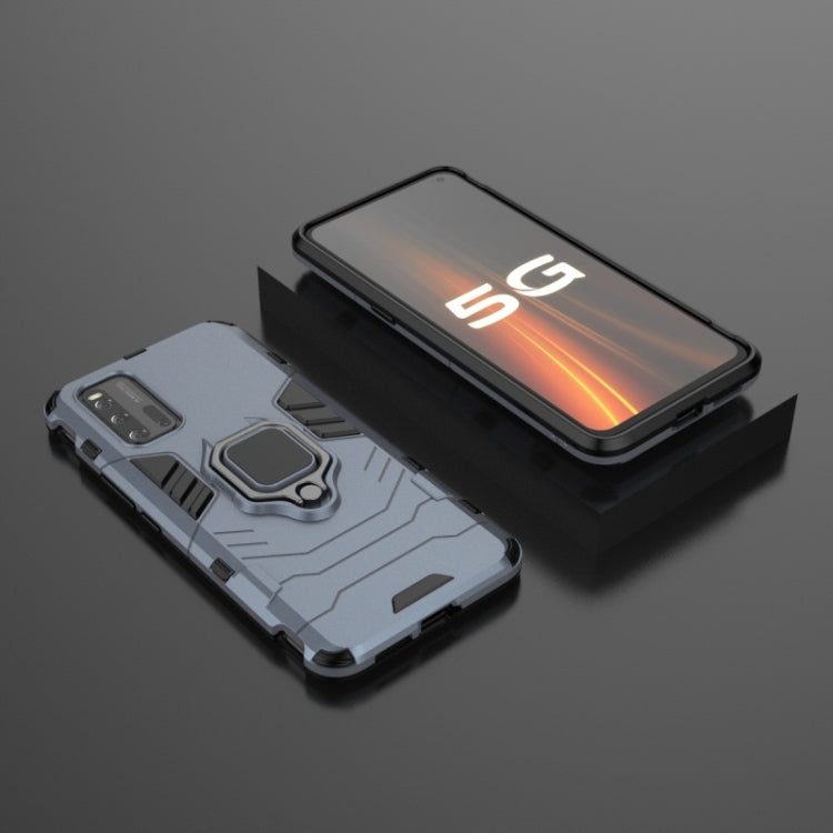 For Vivo IQOO3 PC + TPU Shockproof Protective Case with Magnetic Ring Holder(Navy Blue)