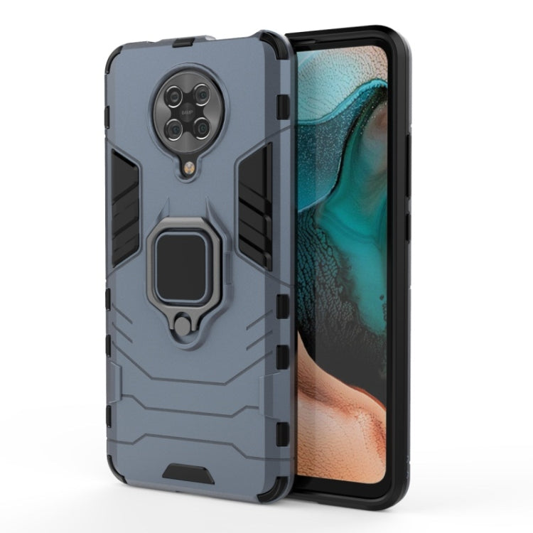 For Xiaomi Redmi K30 Pro PC + TPU Shockproof Protective Case with Magnetic Ring Holder(Navy Blue)