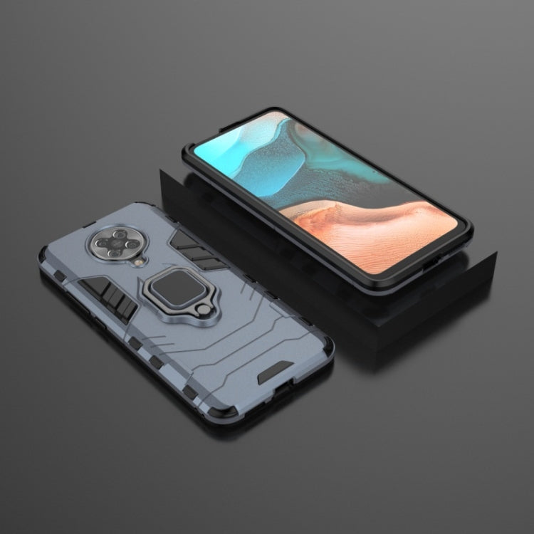 For Xiaomi Redmi K30 Pro PC + TPU Shockproof Protective Case with Magnetic Ring Holder(Navy Blue)
