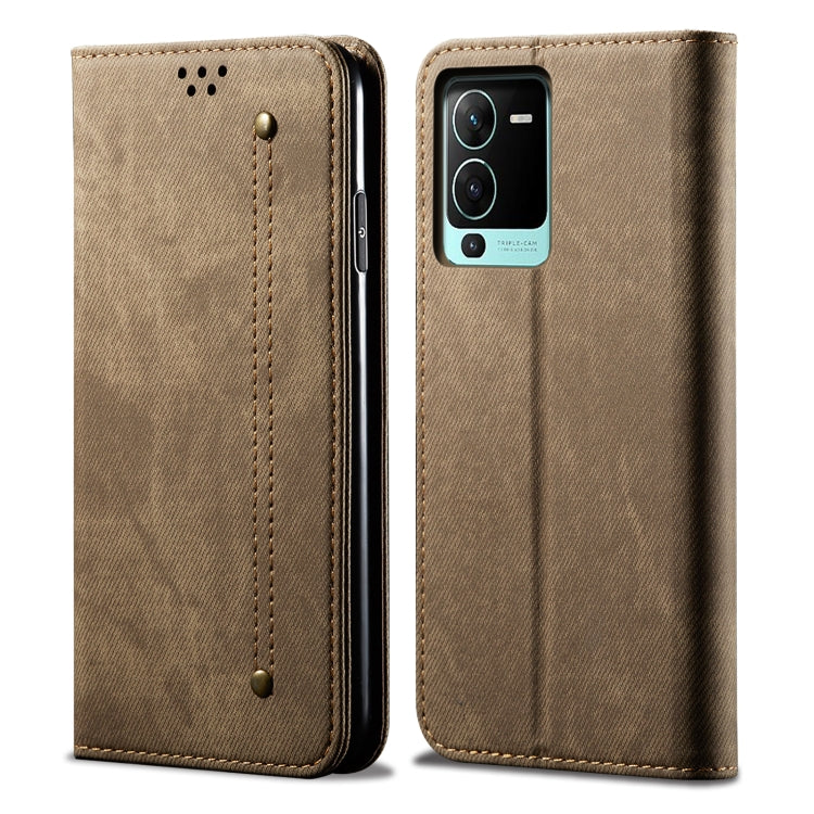 For vivo S15 Denim Texture Casual Style Horizontal Flip Leather Case