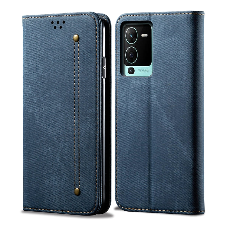 For vivo S15 Denim Texture Casual Style Horizontal Flip Leather Case