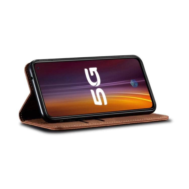 For Xiaomi Poco C40 Global Denim Texture Casual Style Horizontal Flip Leather Case