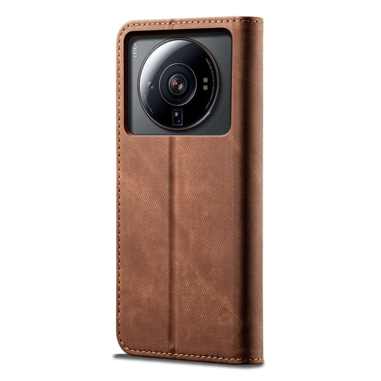 For Xiaomi 12S Ultra Denim Texture Casual Style Horizontal Flip Leather Case