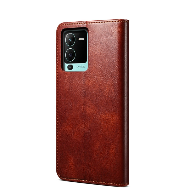 For vivo S15 Pro Oil Wax Crazy Horse Texture Leather Phone Case