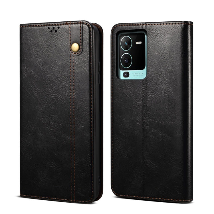 For vivo S15 Pro Oil Wax Crazy Horse Texture Leather Phone Case