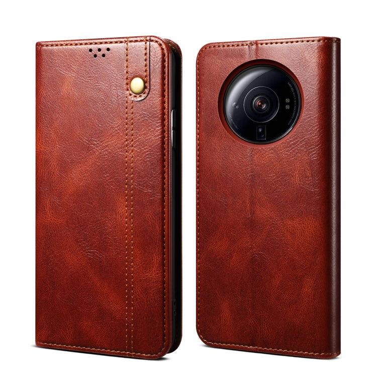 For Xiaomi 12S Ultra Oil Wax Crazy Horse Texture Leather Phone Case