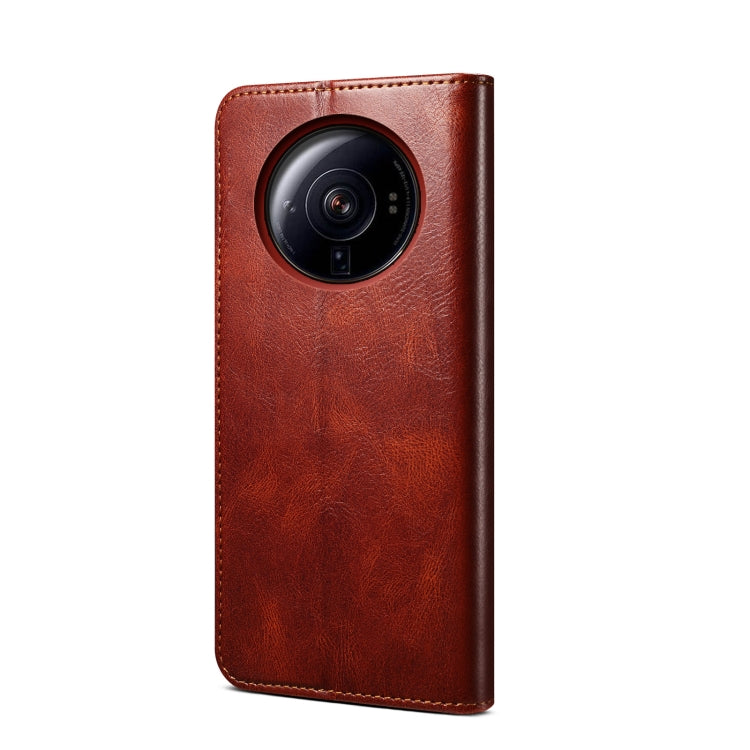 For Xiaomi 12S Ultra Oil Wax Crazy Horse Texture Leather Phone Case