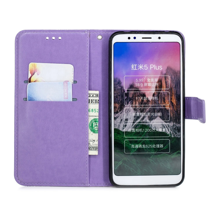 For Xiaomi Redmi 5 Plus Diamond Encrusted Butterflies Love Flowers Pattern Horizontal Flip Leather Case with Holder & Card Slots & Wallet & Lanyard