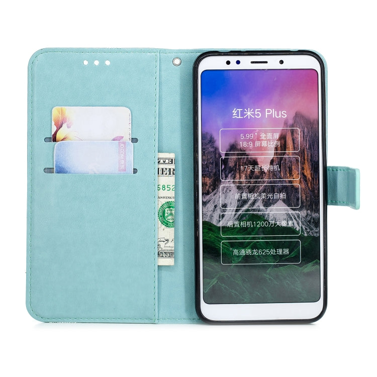 For Xiaomi Redmi 5 Plus Diamond Encrusted Butterflies Love Flowers Pattern Horizontal Flip Leather Case with Holder & Card Slots & Wallet & Lanyard