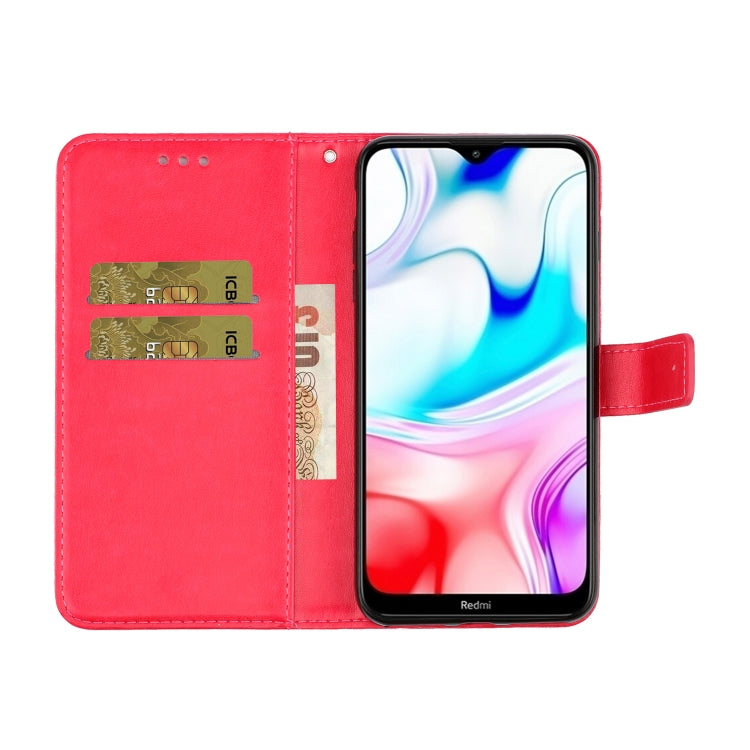 For Xiaomi Redmi 8 Diamond Encrusted Butterflies Love Flowers Pattern Horizontal Flip Leather Case with Holder & Card Slots & Wallet & Lanyard