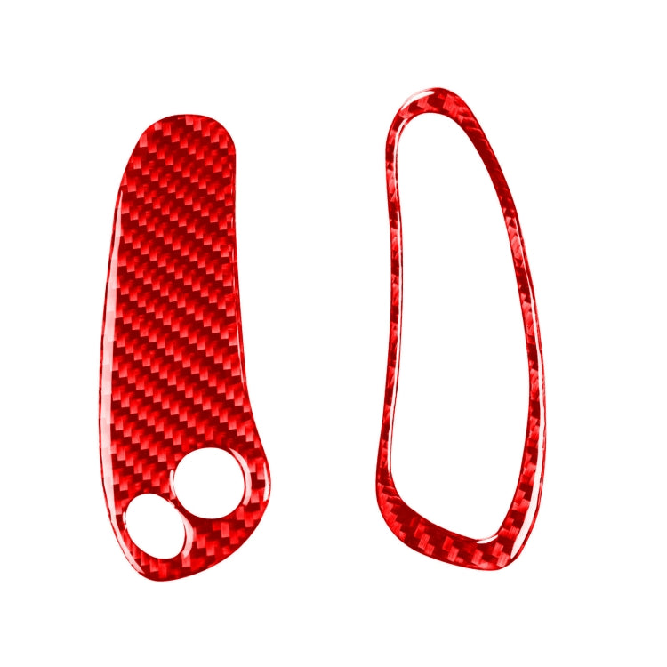 2 in 1 Car Carbon Fiber Sides Speedometer Sticker for Chevrolet Corvette C5 1998-2004, Left Drive(Red)