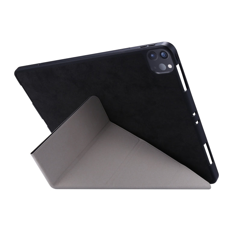 For iPad Pro 12.9 inch 2020 Marble Style Cloth Texture Horizontal Deformation Flip Leather Tablet Case with Holder & Pen Slot