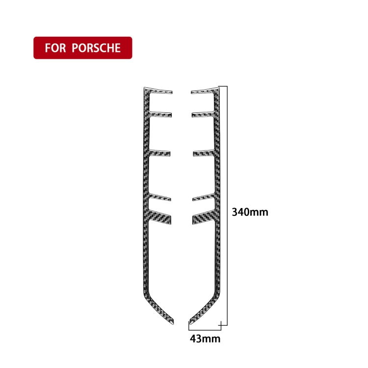 Car Carbon Fiber Central Control Button Frame Decorative Sticker for Porsche Panamera 2010-2016, Left and Right Drive