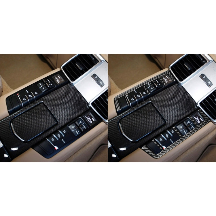 Car Carbon Fiber Rear Row Button Frame Decorative Sticker for Porsche Panamera 2010-2016, Left and Right Drive