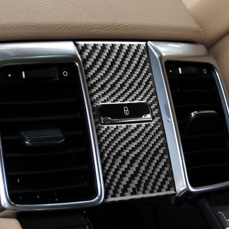 Car Carbon Fiber Rear Seat Adjustment Panel Decorative Sticker for Porsche Panamera 2010-2016, Left and Right Drive