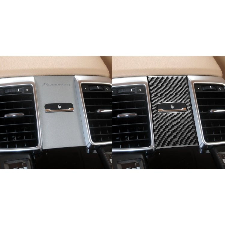 Car Carbon Fiber Rear Seat Adjustment Panel Decorative Sticker for Porsche Panamera 2010-2016, Left and Right Drive