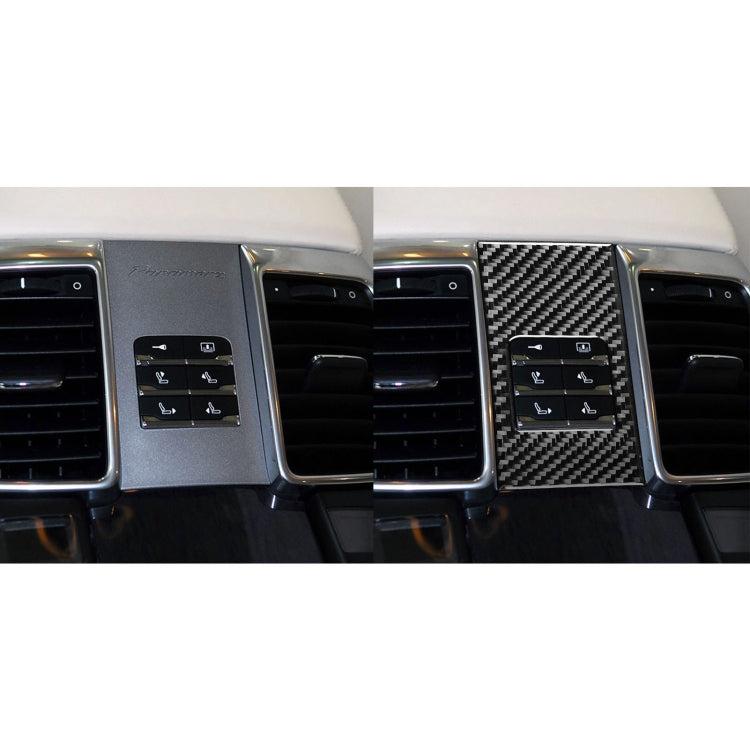 Car Carbon Fiber Rear Seat Adjustment Panel Decorative Sticker for Porsche Panamera 2010-2016, Left and Right Drive